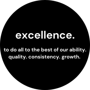Excellence. To do all to the best of our ability. Quality. Consistency. Growth.